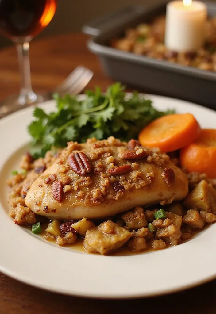 29 Chicken and Stuffing Recipes That Feel Holiday Ready 17 29 Chicken and Stuffing Recipes That Feel Holiday Ready - 16. Maple Pecan Chicken and Stuffing