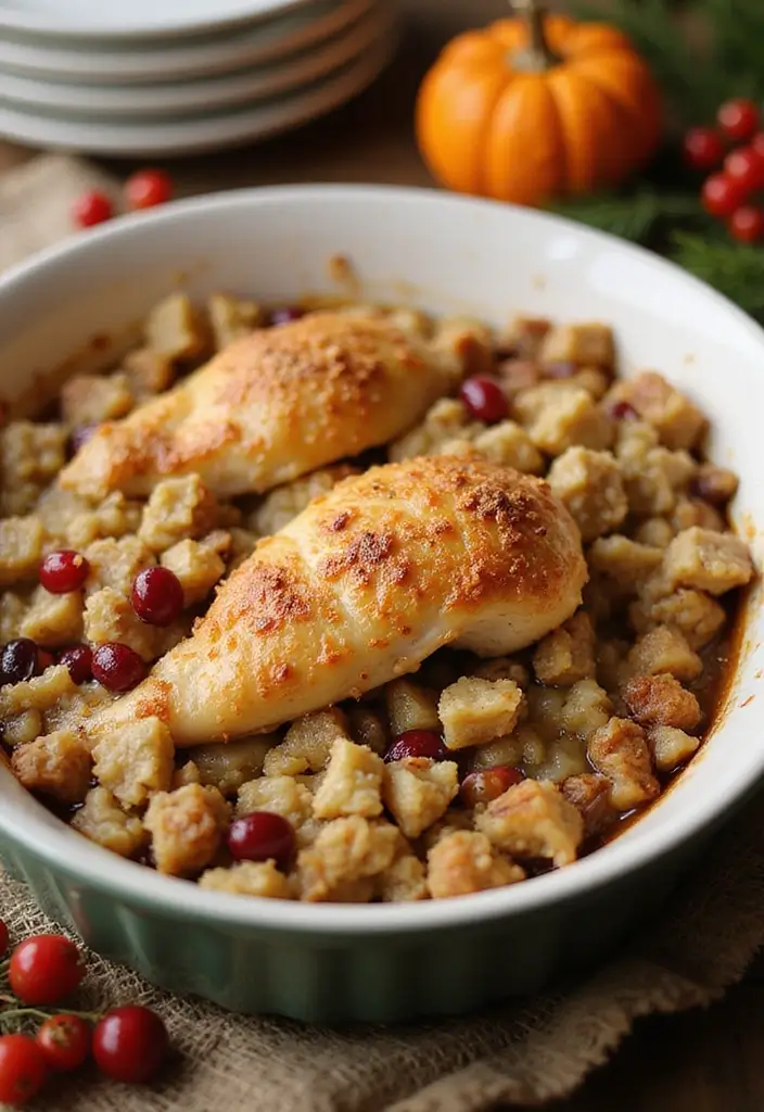 29 Chicken and Stuffing Recipes That Feel Holiday Ready 7 29 Chicken and Stuffing Recipes That Feel Holiday Ready - 6. Chicken and Stuffing Casserole with Cranberries