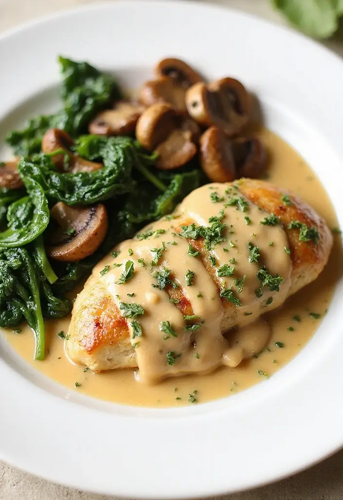 29 Garlic and Herb Chicken Recipes That Feel Simple and Elegant 26 29 Garlic and Herb Chicken Recipes That Feel Simple and Elegant - 25. Garlic Herb Chicken with Spinach and Mushrooms