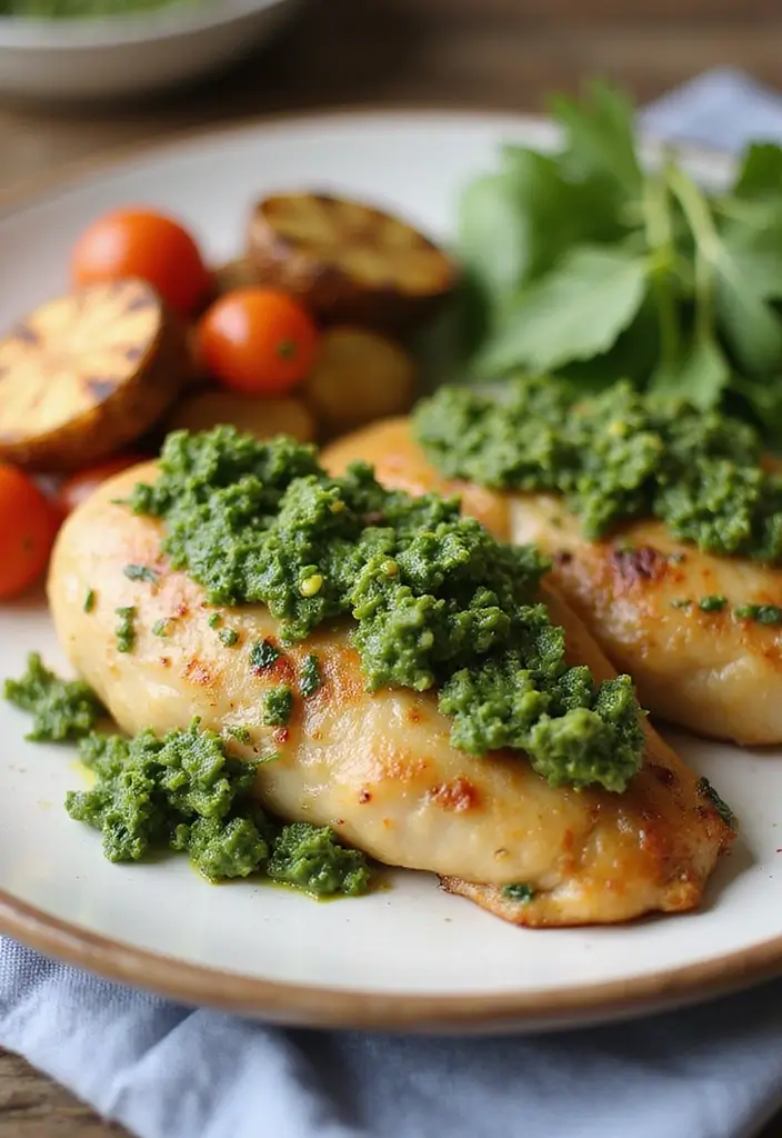 29 Garlic and Herb Chicken Recipes That Feel Simple and Elegant 30 29 Garlic and Herb Chicken Recipes That Feel Simple and Elegant - 29. Garlic Herb Chicken with Pesto