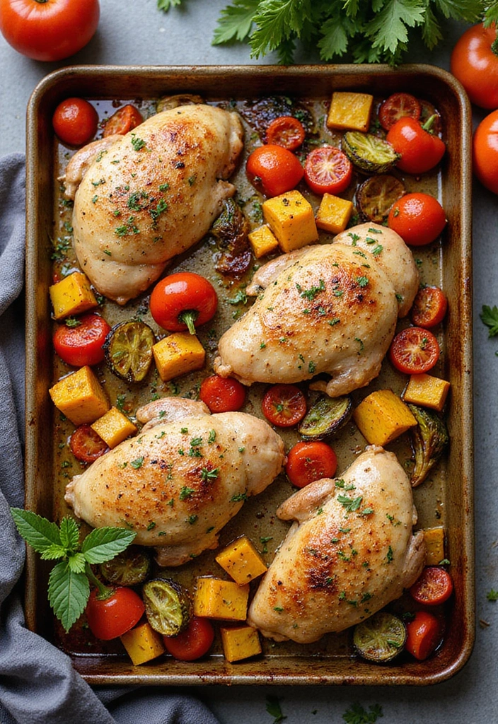 29 Garlic and Herb Chicken Recipes That Feel Simple and Elegant 4 29 Garlic and Herb Chicken Recipes That Feel Simple and Elegant - 3. Baked Garlic Herb Chicken with Vegetables