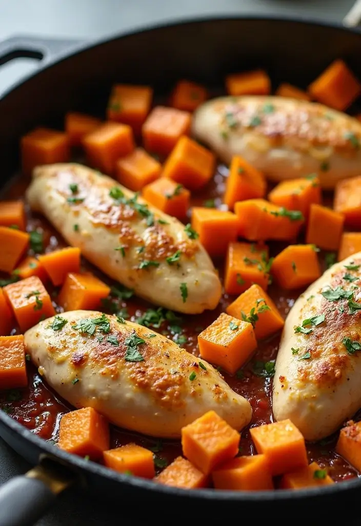 29 Healthy Chicken Tenderloin Recipes That Are Simple & Clean 13 29 Healthy Chicken Tenderloin Recipes That Are Simple & Clean - 12. Chicken Tenderloin and Sweet Potato Skillet