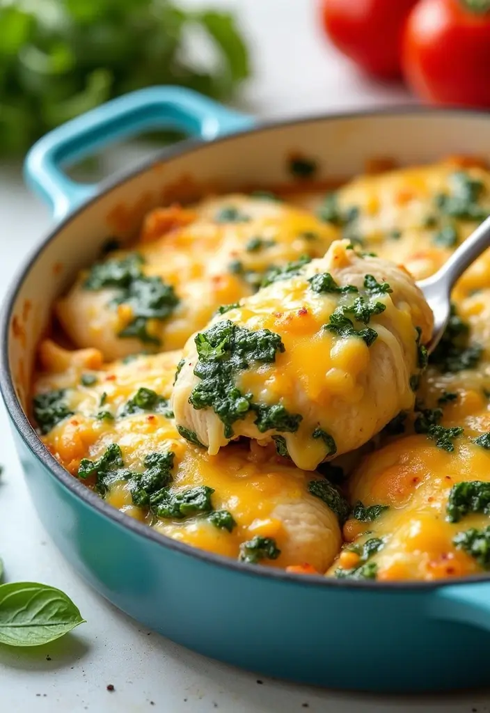 29 Loaded Potato Ranch Chicken Casserole Recipes That Are Family Favorites 17 29 Loaded Potato Ranch Chicken Casserole Recipes That Are Family Favorites - 16. Loaded Potato Ranch Chicken Casserole with Spinach