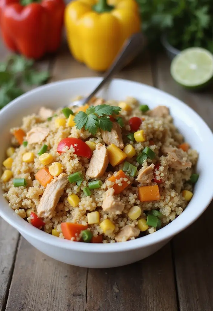29 Recipes with Shredded Chicken That Are Family Favorites 5 29 Recipes with Shredded Chicken That Are Family Favorites - 4. Shredded Chicken and Quinoa Bowl