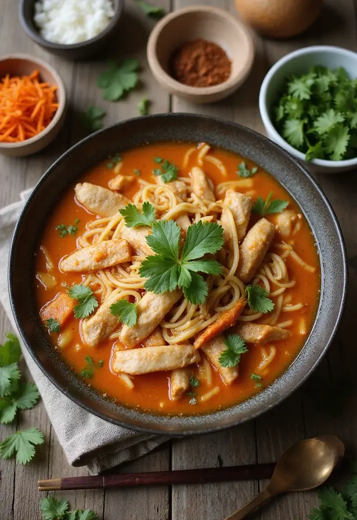29 Thai Chicken Noodle Soup Recipes That Are Creamy & Aromatic 2 29 Thai Chicken Noodle Soup Recipes That Are Creamy & Aromatic - 1. Traditional Thai Chicken Noodle Soup