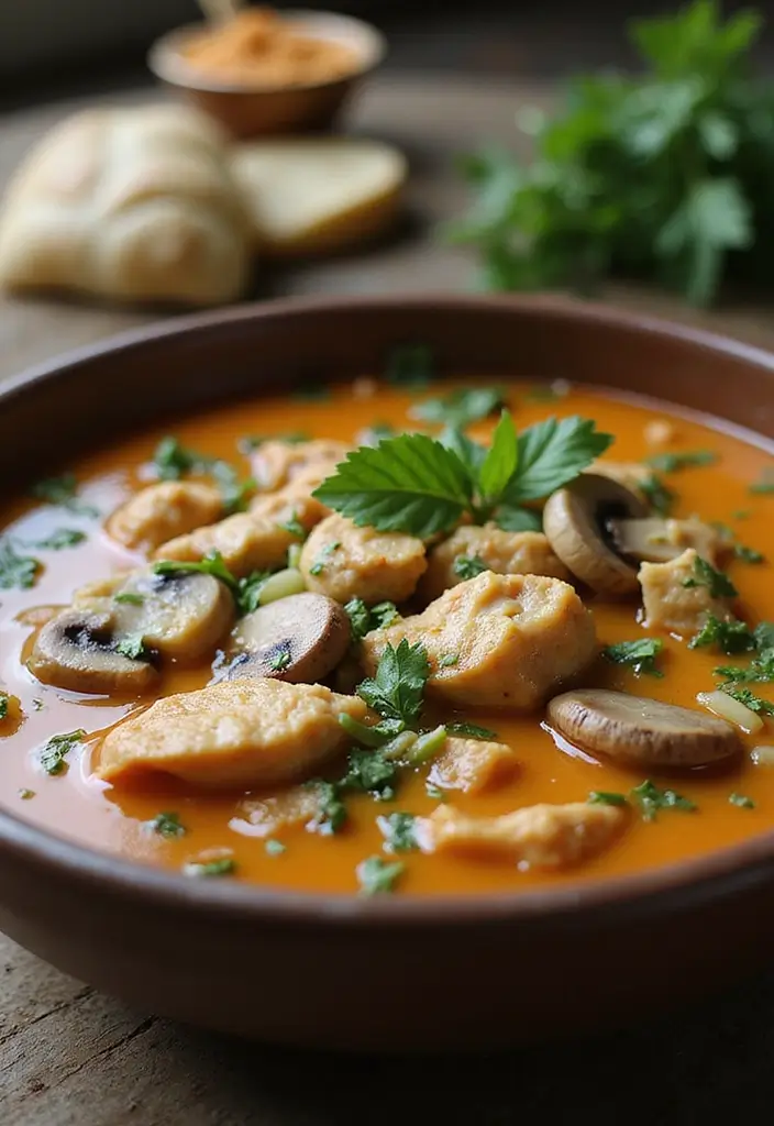 29 Thai Chicken Noodle Soup Recipes That Are Creamy & Aromatic 16 29 Thai Chicken Noodle Soup Recipes That Are Creamy & Aromatic - 15. Creamy Thai Chicken Soup with Mushrooms