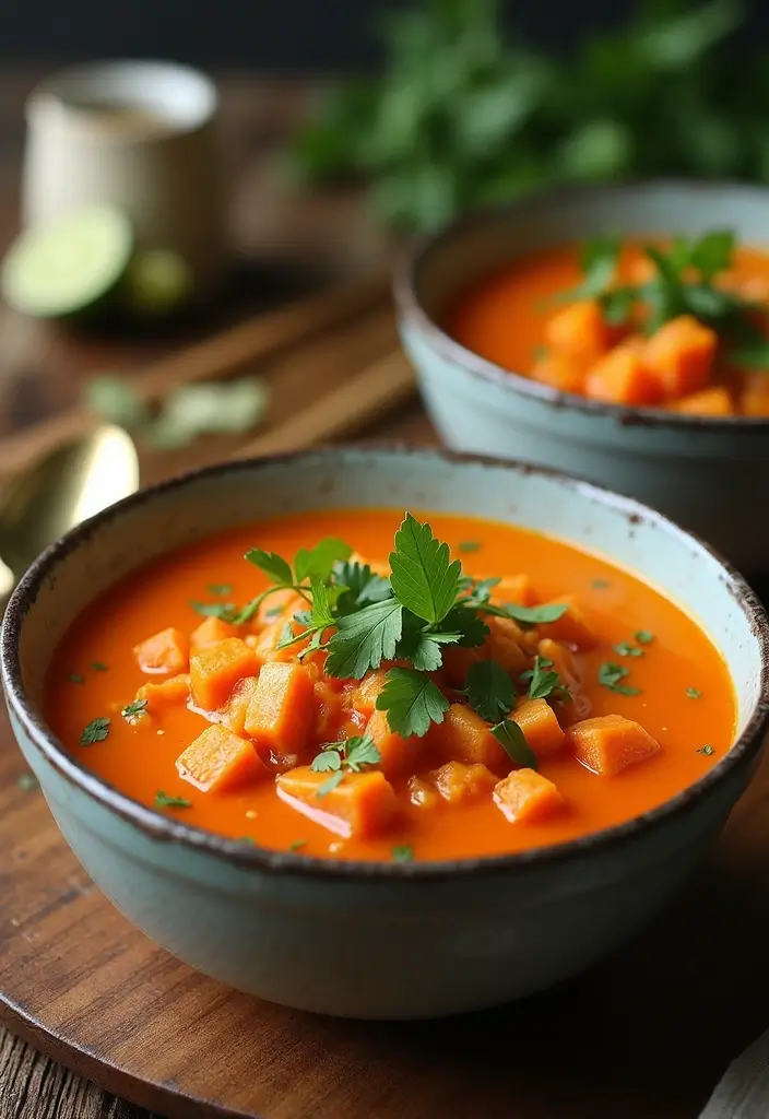 29 Thai Chicken Noodle Soup Recipes That Are Creamy & Aromatic 21 29 Thai Chicken Noodle Soup Recipes That Are Creamy & Aromatic - 20. Thai Chicken and Sweet Potato Soup