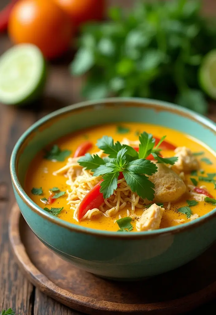 29 Thai Chicken Noodle Soup Recipes That Are Creamy & Aromatic 23 29 Thai Chicken Noodle Soup Recipes That Are Creamy & Aromatic - 22. Thai Green Curry Chicken Soup