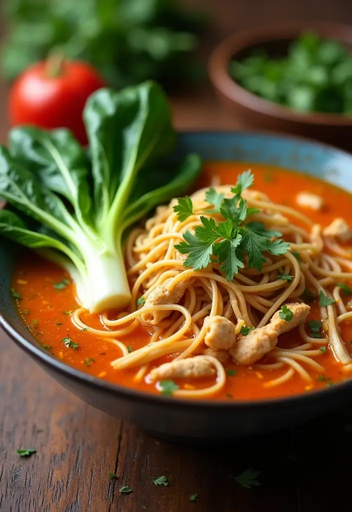 29 Thai Chicken Noodle Soup Recipes That Are Creamy & Aromatic 25 29 Thai Chicken Noodle Soup Recipes That Are Creamy & Aromatic - 24. Thai Chicken Noodle Soup with Bok Choy