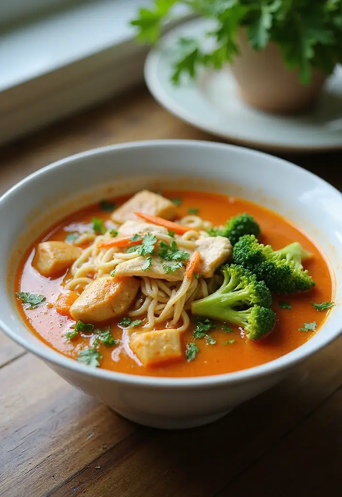 29 Thai Chicken Noodle Soup Recipes That Are Creamy & Aromatic 27 29 Thai Chicken Noodle Soup Recipes That Are Creamy & Aromatic - 26. Thai Chicken Noodle Soup with Broccoli