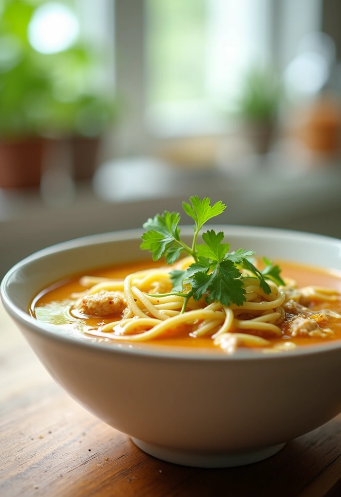 29 Thai Chicken Noodle Soup Recipes That Are Creamy & Aromatic 7 29 Thai Chicken Noodle Soup Recipes That Are Creamy & Aromatic - 6. Ginger Lime Chicken Noodle Soup