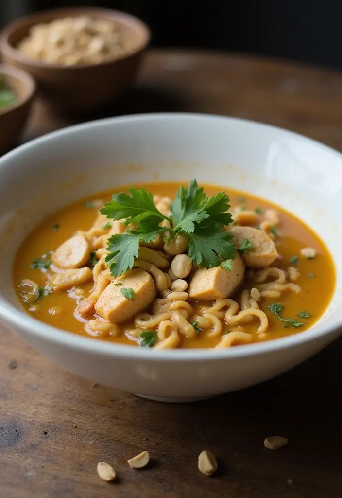 29 Thai Chicken Noodle Soup Recipes That Are Creamy & Aromatic 9 29 Thai Chicken Noodle Soup Recipes That Are Creamy & Aromatic - 8. Peanut Butter Chicken Noodle Soup