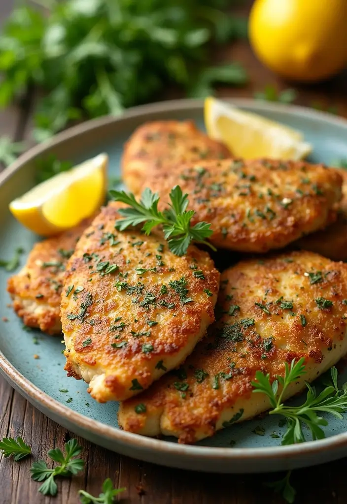 30 Chicken Cutlet Recipes Easy & Crispy for Quick Dinners 3 30 Chicken Cutlet Recipes Easy & Crispy for Quick Dinners - 2. Herb-Crusted Chicken Cutlets