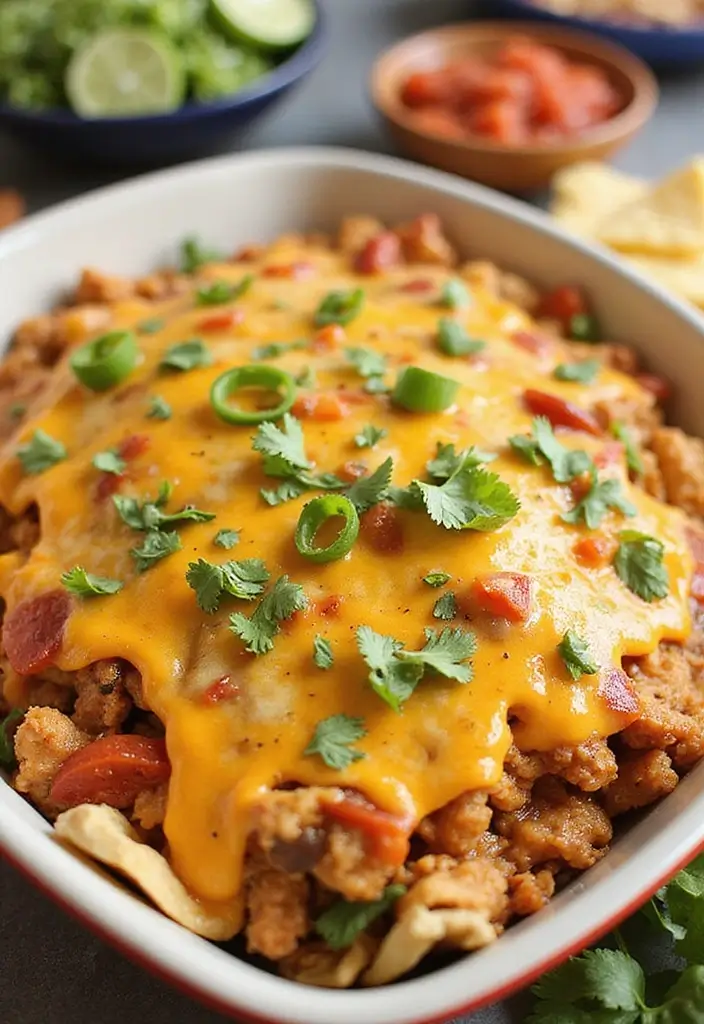 30 Chicken and Noodle Casserole Recipes That Feel Like Grandma’s 17 30 Chicken and Noodle Casserole Recipes That Feel Like Grandma’s - 16. Chicken Taco Casserole