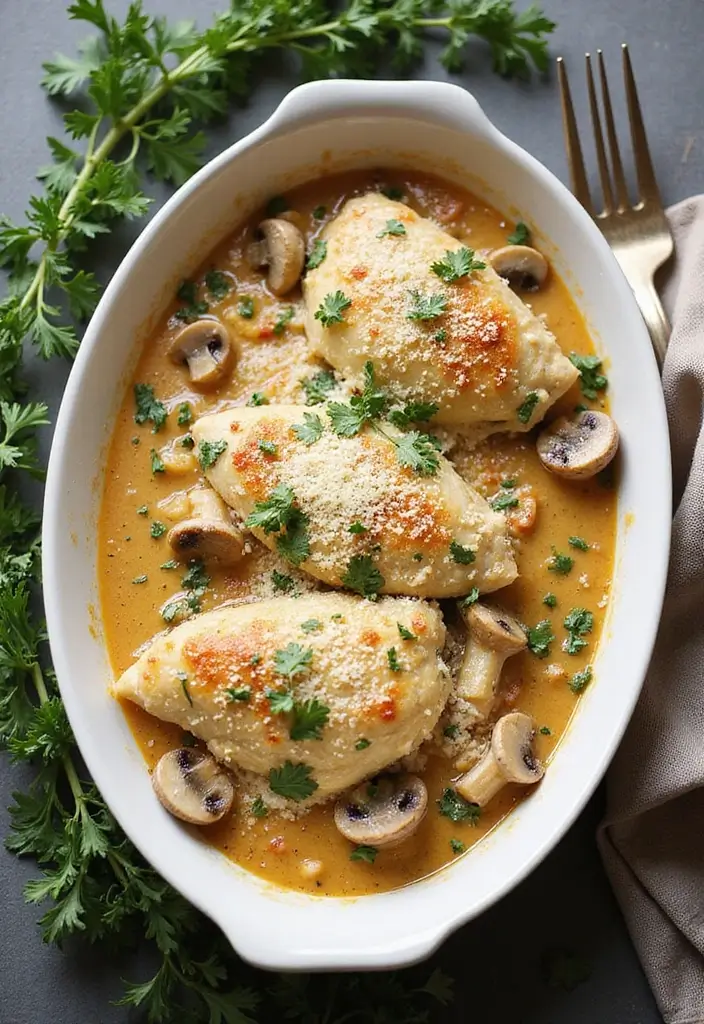 30 Chicken and Noodle Casserole Recipes That Feel Like Grandma’s 4 30 Chicken and Noodle Casserole Recipes That Feel Like Grandma’s - 3. Creamy Chicken and Mushroom Casserole