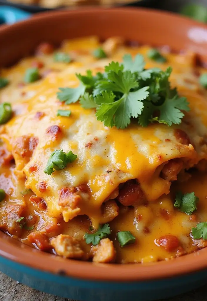 30 Chicken and Noodle Casserole Recipes That Feel Like Grandma’s 8 30 Chicken and Noodle Casserole Recipes That Feel Like Grandma’s - 7. Chicken Enchilada Casserole