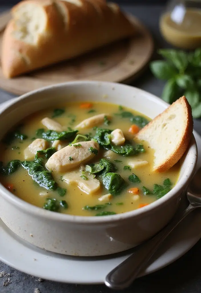 30 Creamy Garlic Butter Chicken Recipes That Are Rich & Irresistible 14 30 Creamy Garlic Butter Chicken Recipes That Are Rich & Irresistible - 13. Garlic Butter Chicken & Spinach Soup
