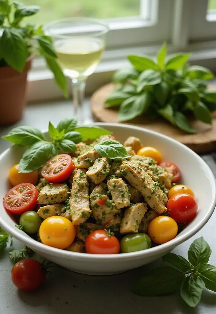 30 Healthy Chicken Salad with Greek Yogurt Recipes That Feel Creamy 14 30 Healthy Chicken Salad with Greek Yogurt Recipes That Feel Creamy - 13. Pesto Chicken Salad