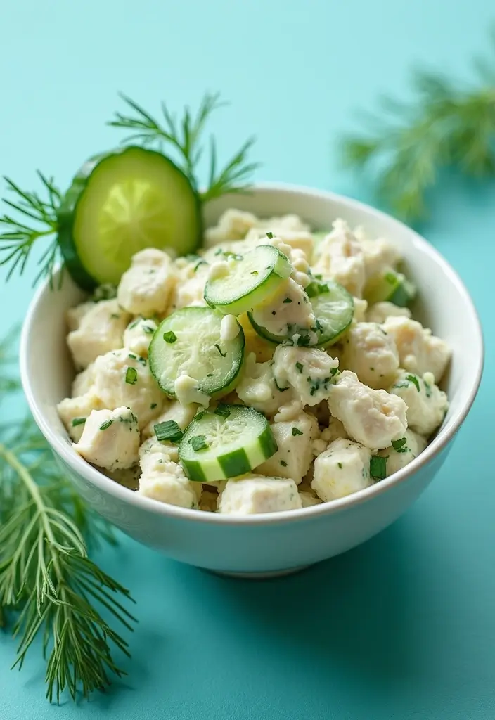 30 Healthy Chicken Salad with Greek Yogurt Recipes That Feel Creamy 22 30 Healthy Chicken Salad with Greek Yogurt Recipes That Feel Creamy - 21. Cucumber Dill Chicken Salad
