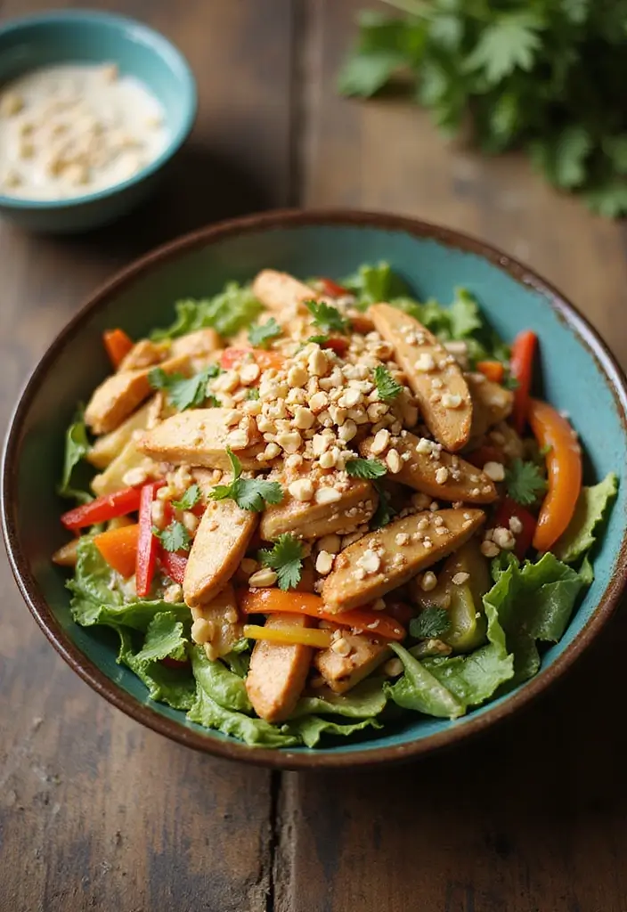 30 Healthy Chicken Salad with Greek Yogurt Recipes That Feel Creamy 8 30 Healthy Chicken Salad with Greek Yogurt Recipes That Feel Creamy - 7. Thai Peanut Chicken Salad