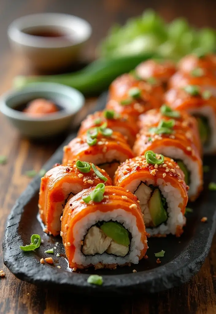 30 Leftover BBQ Chicken Recipes That Reinvent Dinner 19 30 Leftover BBQ Chicken Recipes That Reinvent Dinner - 18. BBQ Chicken Sushi Rolls