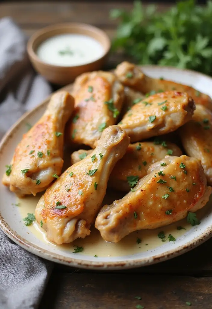 30 Recipes for Chicken Wings That Are Crispy & Crowd-Pleasers - 25. Creamy Garlic Wings