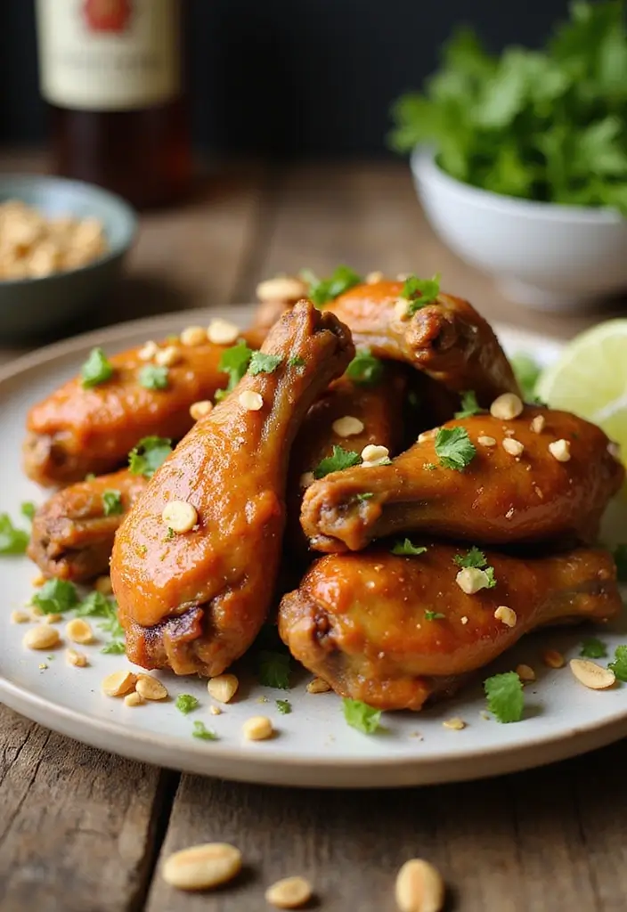 30 Recipes for Chicken Wings That Are Crispy & Crowd-Pleasers - 29. Thai Peanut Wings