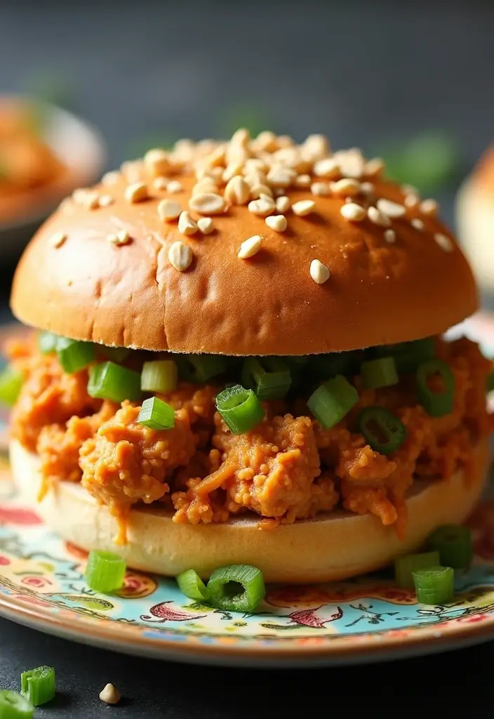 30 Slow Cooker Pulled Chicken Recipes That Are Great for Sandwiches 20 30 Slow Cooker Pulled Chicken Recipes That Are Great for Sandwiches - 19. Thai Peanut Pulled Chicken
