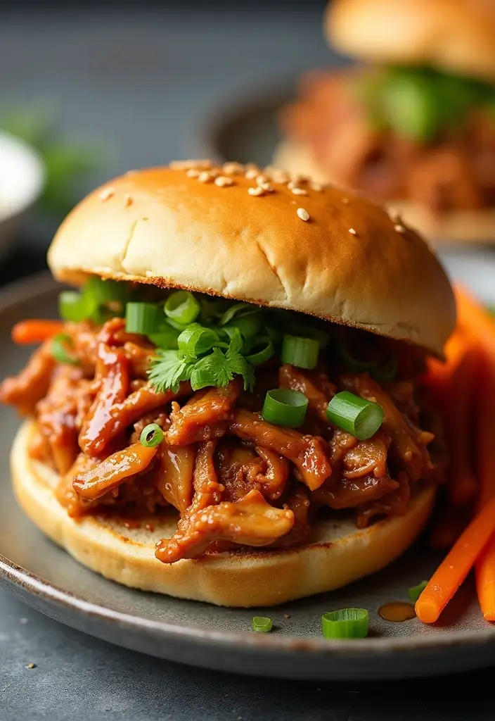 30 Slow Cooker Pulled Chicken Recipes That Are Great for Sandwiches 5 30 Slow Cooker Pulled Chicken Recipes That Are Great for Sandwiches - 4. Teriyaki Pulled Chicken