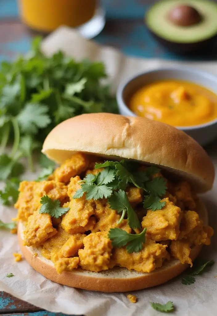 30 Slow Cooker Pulled Chicken Recipes That Are Great for Sandwiches 7 30 Slow Cooker Pulled Chicken Recipes That Are Great for Sandwiches - 6. Curry Pulled Chicken