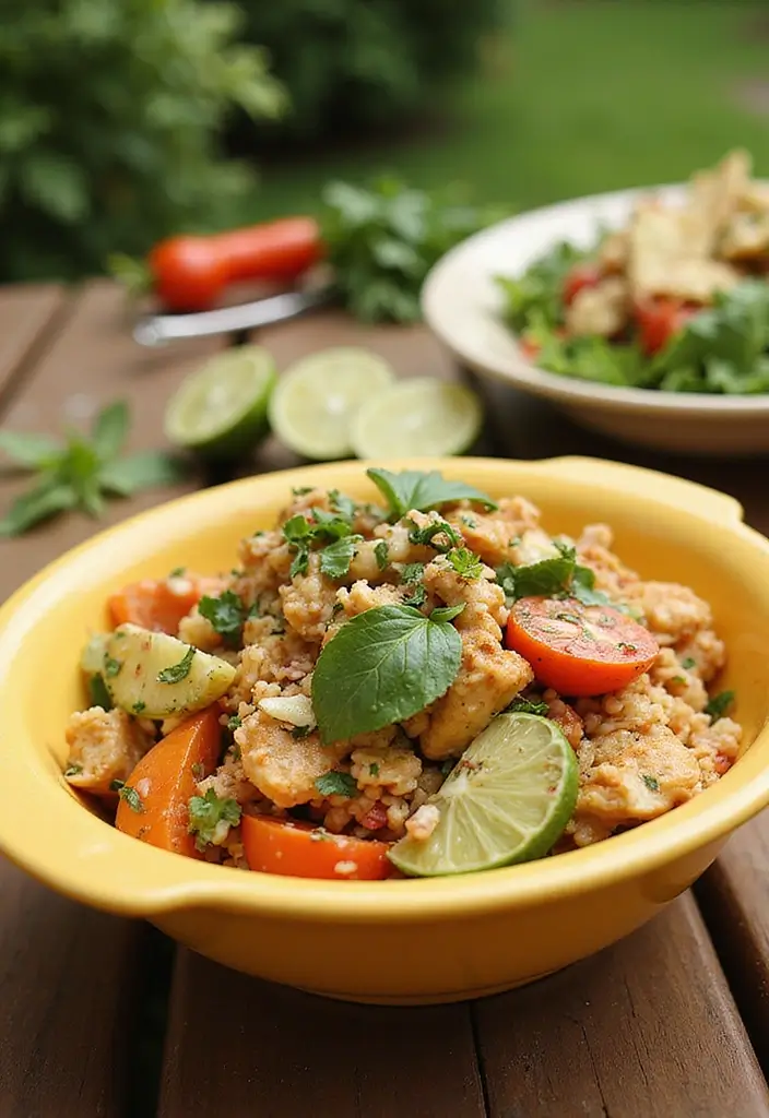 30 Spanish Chicken and Rice Recipes That Are Bold & Aromatic - 12. Zesty Spanish Chicken and Rice Salad