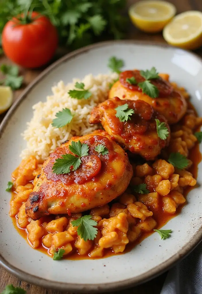 30 Spanish Chicken and Rice Recipes That Are Bold & Aromatic - 13. Sweet and Spicy Spanish Chicken and Rice