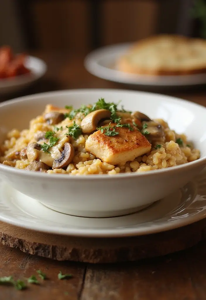 30 Spanish Chicken and Rice Recipes That Are Bold & Aromatic - 19. Creamy Spanish Chicken and Rice with Mushrooms