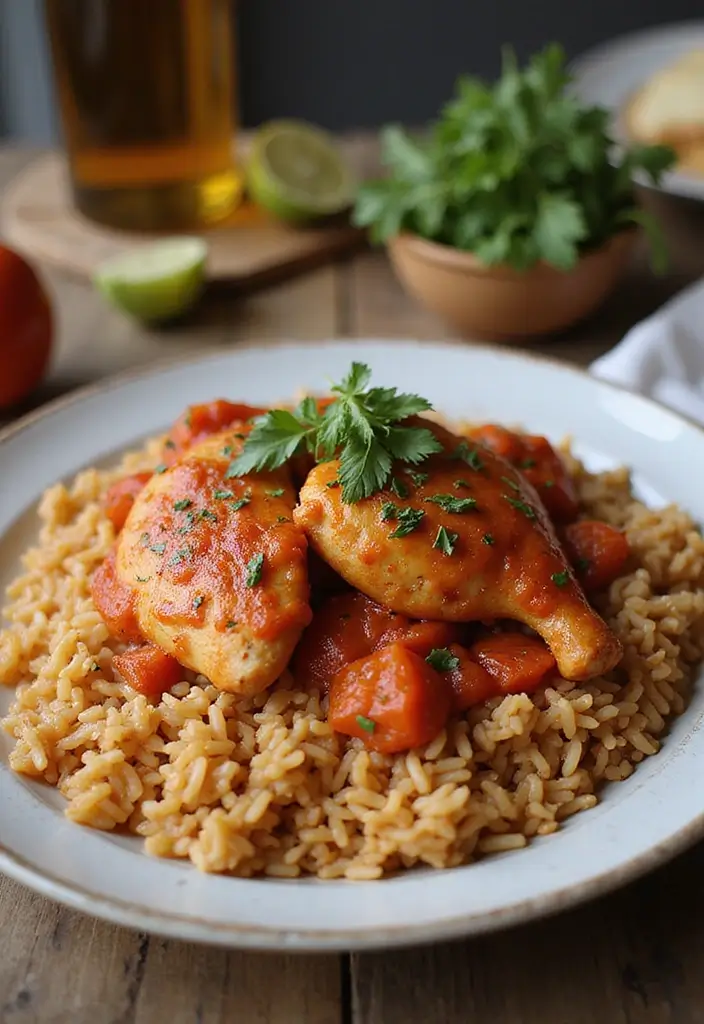 30 Spanish Chicken and Rice Recipes That Are Bold & Aromatic - 20. Spanish Chicken and Rice with Tomato Sauce
