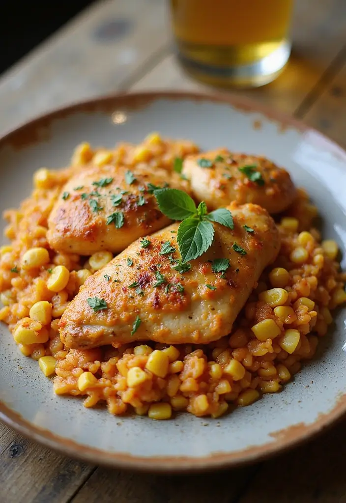 30 Spanish Chicken and Rice Recipes That Are Bold & Aromatic - 28. Spanish Chicken and Rice with Corn