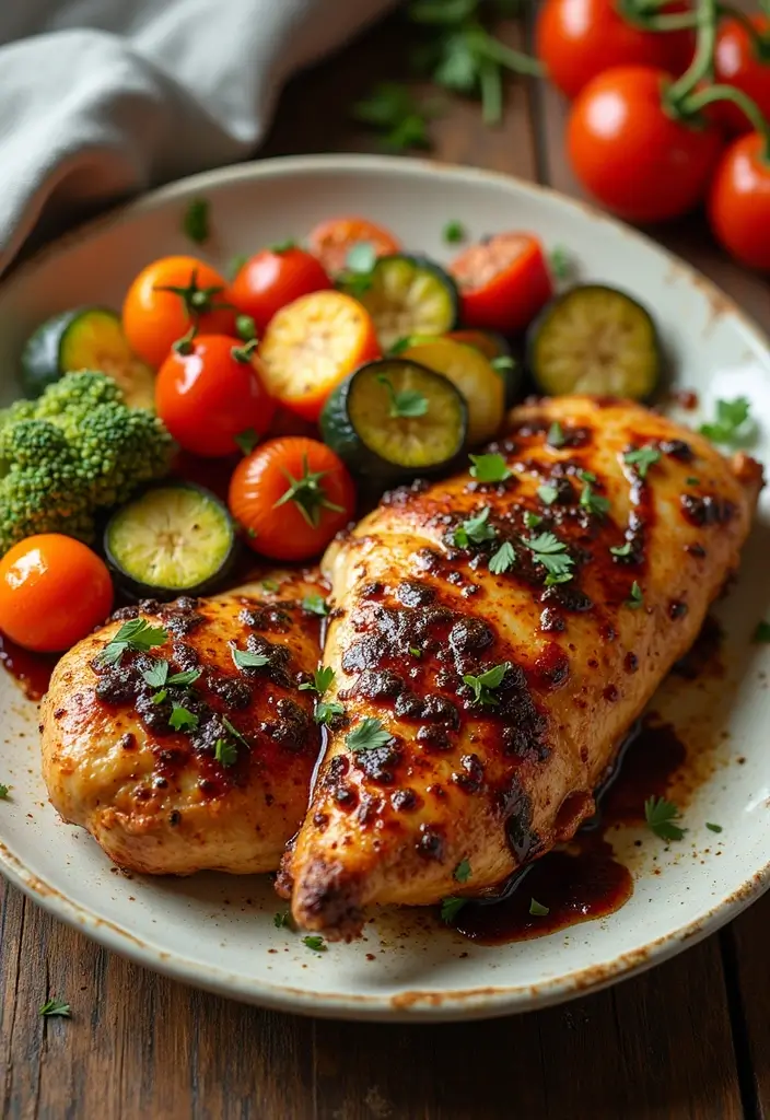 30 Whole30 Chicken Recipes That Are Clean & Flavorful 11 30 Whole30 Chicken Recipes That Are Clean & Flavorful - 10. Balsamic Glazed Chicken with Vegetables