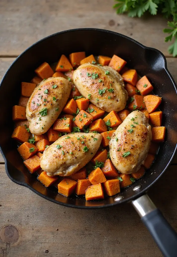 30 Whole30 Chicken Recipes That Are Clean & Flavorful 24 30 Whole30 Chicken Recipes That Are Clean & Flavorful - 23. Chicken and Sweet Potato Skillet
